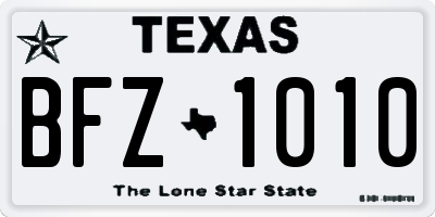 TX license plate BFZ1010