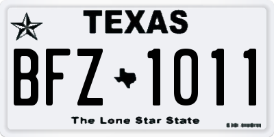 TX license plate BFZ1011