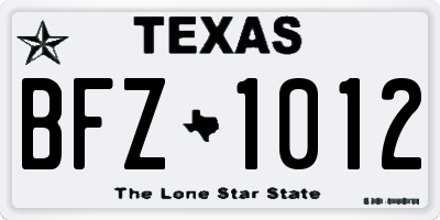 TX license plate BFZ1012