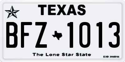 TX license plate BFZ1013