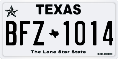 TX license plate BFZ1014