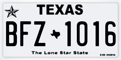 TX license plate BFZ1016