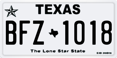 TX license plate BFZ1018