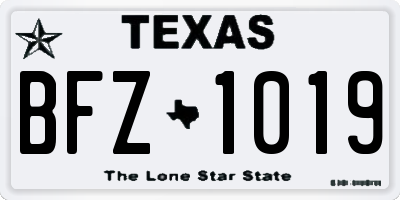 TX license plate BFZ1019