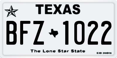 TX license plate BFZ1022