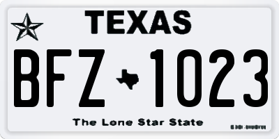 TX license plate BFZ1023