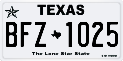 TX license plate BFZ1025