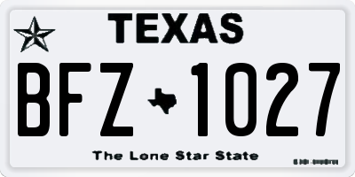 TX license plate BFZ1027