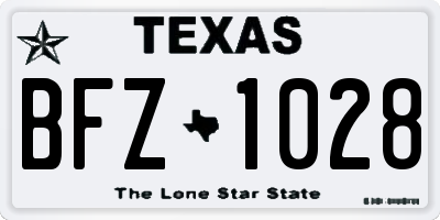 TX license plate BFZ1028
