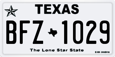 TX license plate BFZ1029