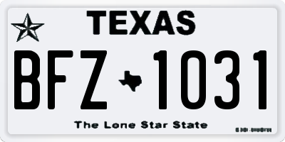 TX license plate BFZ1031