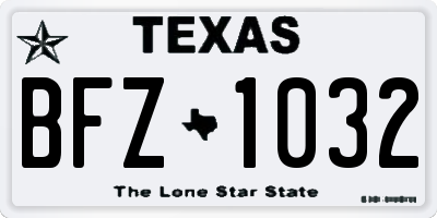 TX license plate BFZ1032