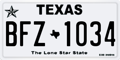 TX license plate BFZ1034