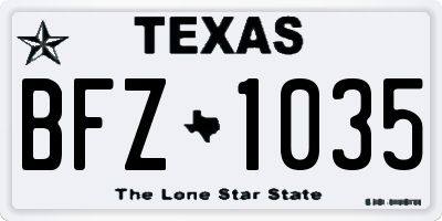 TX license plate BFZ1035
