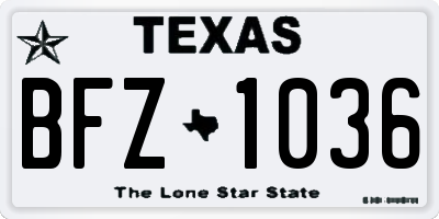TX license plate BFZ1036