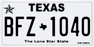 TX license plate BFZ1040