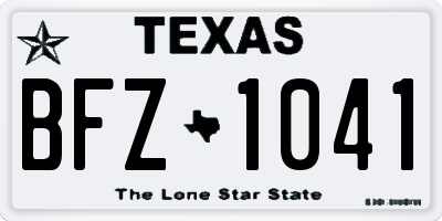 TX license plate BFZ1041