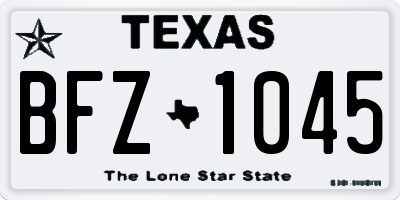 TX license plate BFZ1045