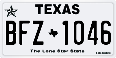 TX license plate BFZ1046