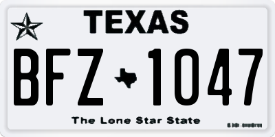 TX license plate BFZ1047