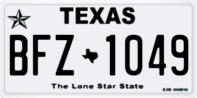 TX license plate BFZ1049