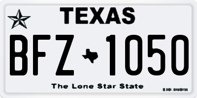 TX license plate BFZ1050