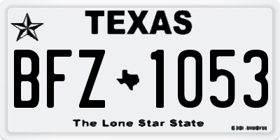 TX license plate BFZ1053