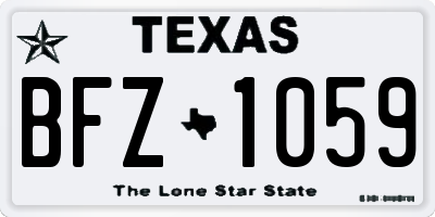 TX license plate BFZ1059