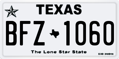 TX license plate BFZ1060