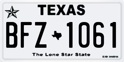 TX license plate BFZ1061