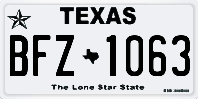 TX license plate BFZ1063