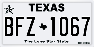 TX license plate BFZ1067