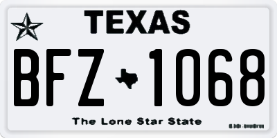 TX license plate BFZ1068