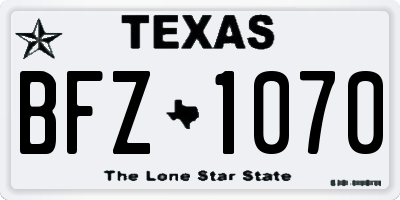 TX license plate BFZ1070