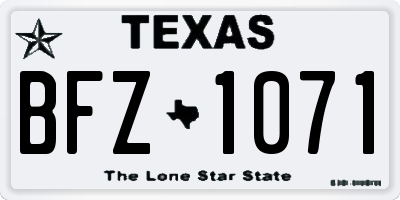 TX license plate BFZ1071