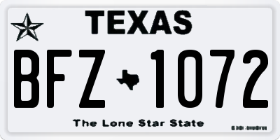 TX license plate BFZ1072