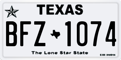 TX license plate BFZ1074