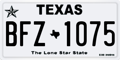 TX license plate BFZ1075