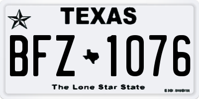 TX license plate BFZ1076