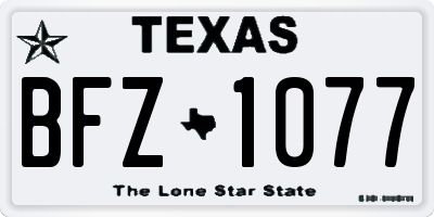 TX license plate BFZ1077