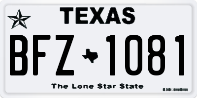 TX license plate BFZ1081