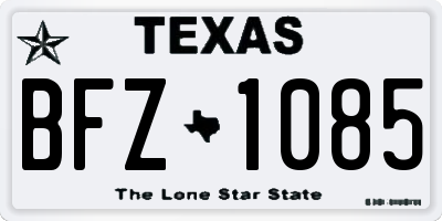 TX license plate BFZ1085