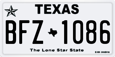 TX license plate BFZ1086