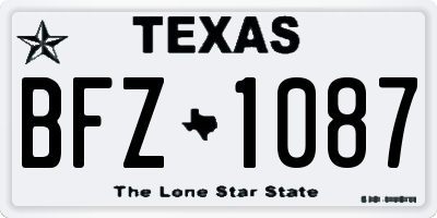 TX license plate BFZ1087