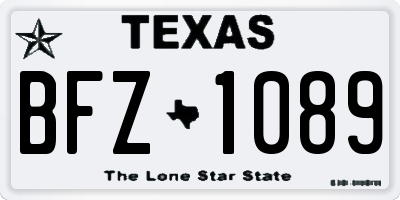 TX license plate BFZ1089