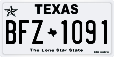 TX license plate BFZ1091