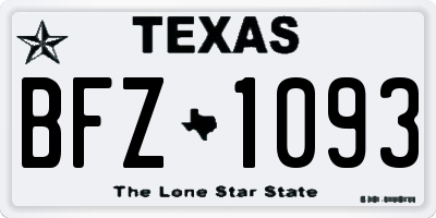 TX license plate BFZ1093