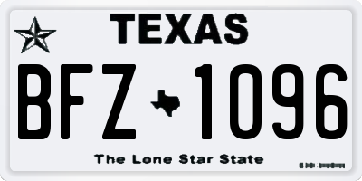 TX license plate BFZ1096