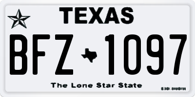 TX license plate BFZ1097