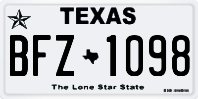 TX license plate BFZ1098